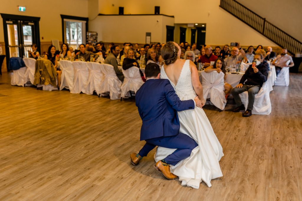 bride and groom's first dance at reception